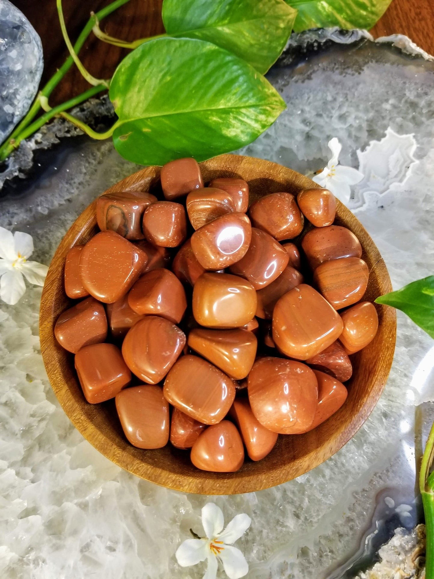 Red Jasper Tumbled Stone/ Polished Pebbles/ for Crystal Healing & Grids/ Reiki/ Meditation/ Energy Work/ Gem and Mineral Collections