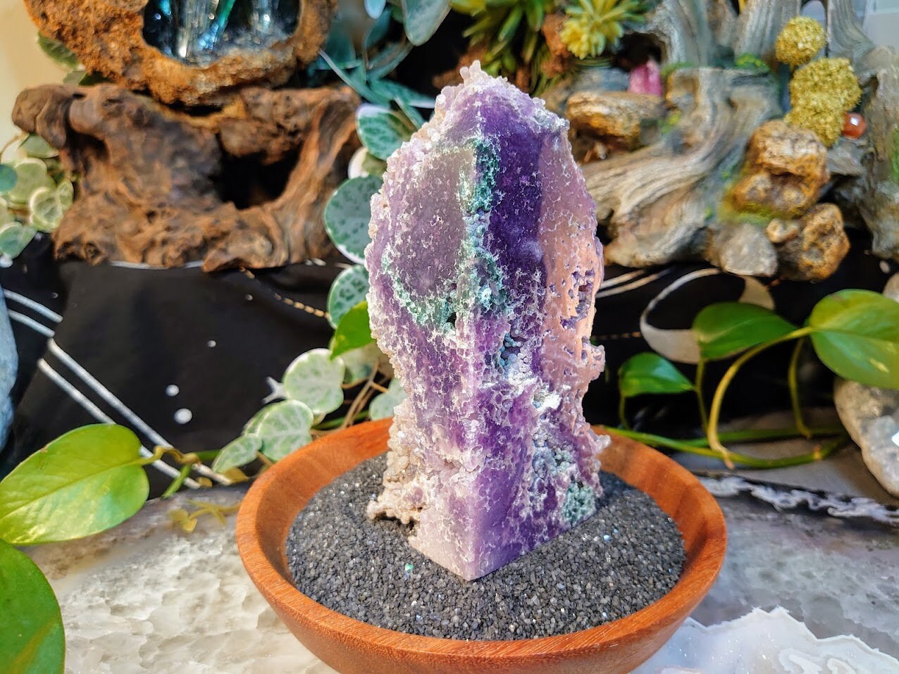 6" Grape Agate Tower/Generator/Obelisk Partially Polished for Crystal Healing/ Gemstone Home and Altar Decor/ Reiki/ Meditation