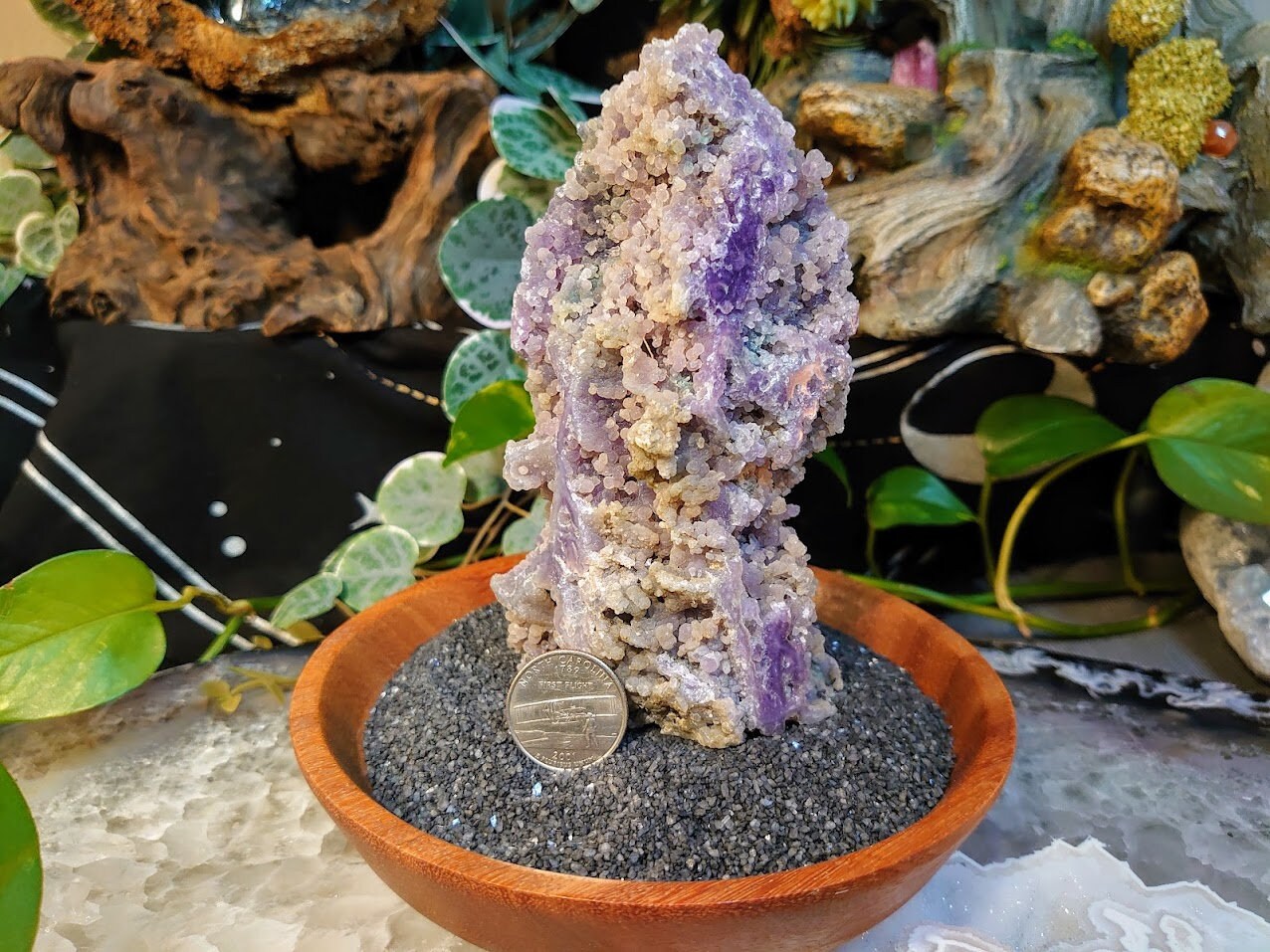 6" Grape Agate Tower/Generator/Obelisk Partially Polished for Crystal Healing/ Gemstone Home and Altar Decor/ Reiki/ Meditation
