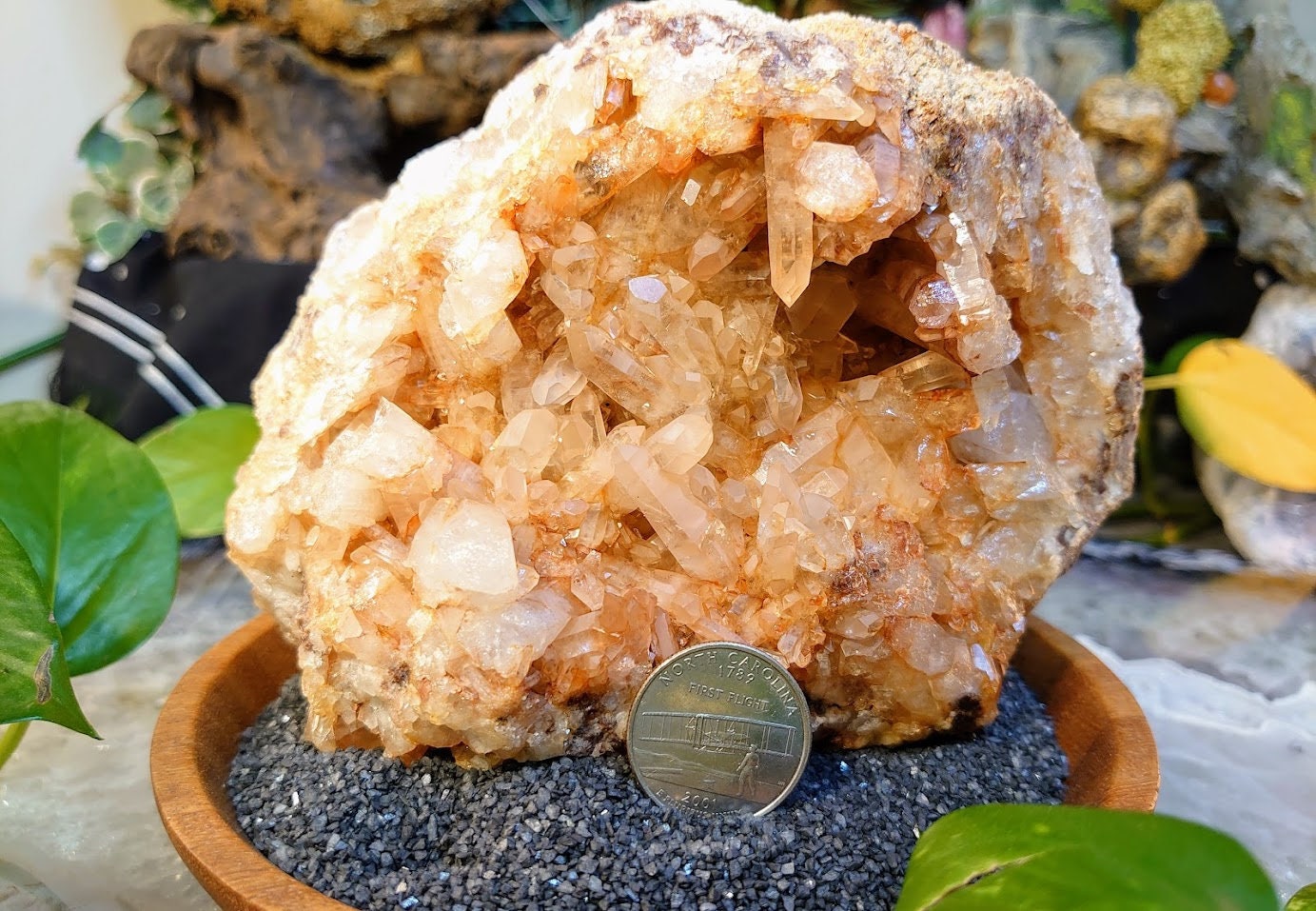 1,582g Large Hematoid Quartz Cluster/Geode on Matrix from Zambia for Home and Altar Decor / Collection / Energy / Cabinet Size Class