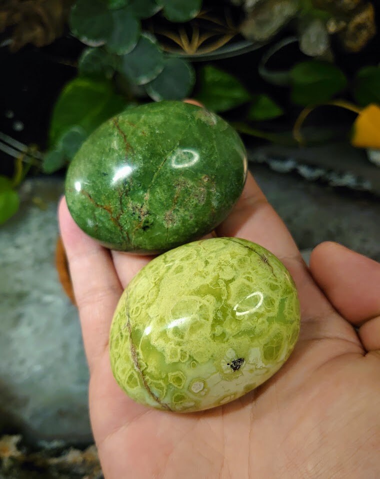 Green Opal Palmstones from Madagascar for Crystal Healing/ Reiki/ Meditation/ Crystal & Mineral Collectors