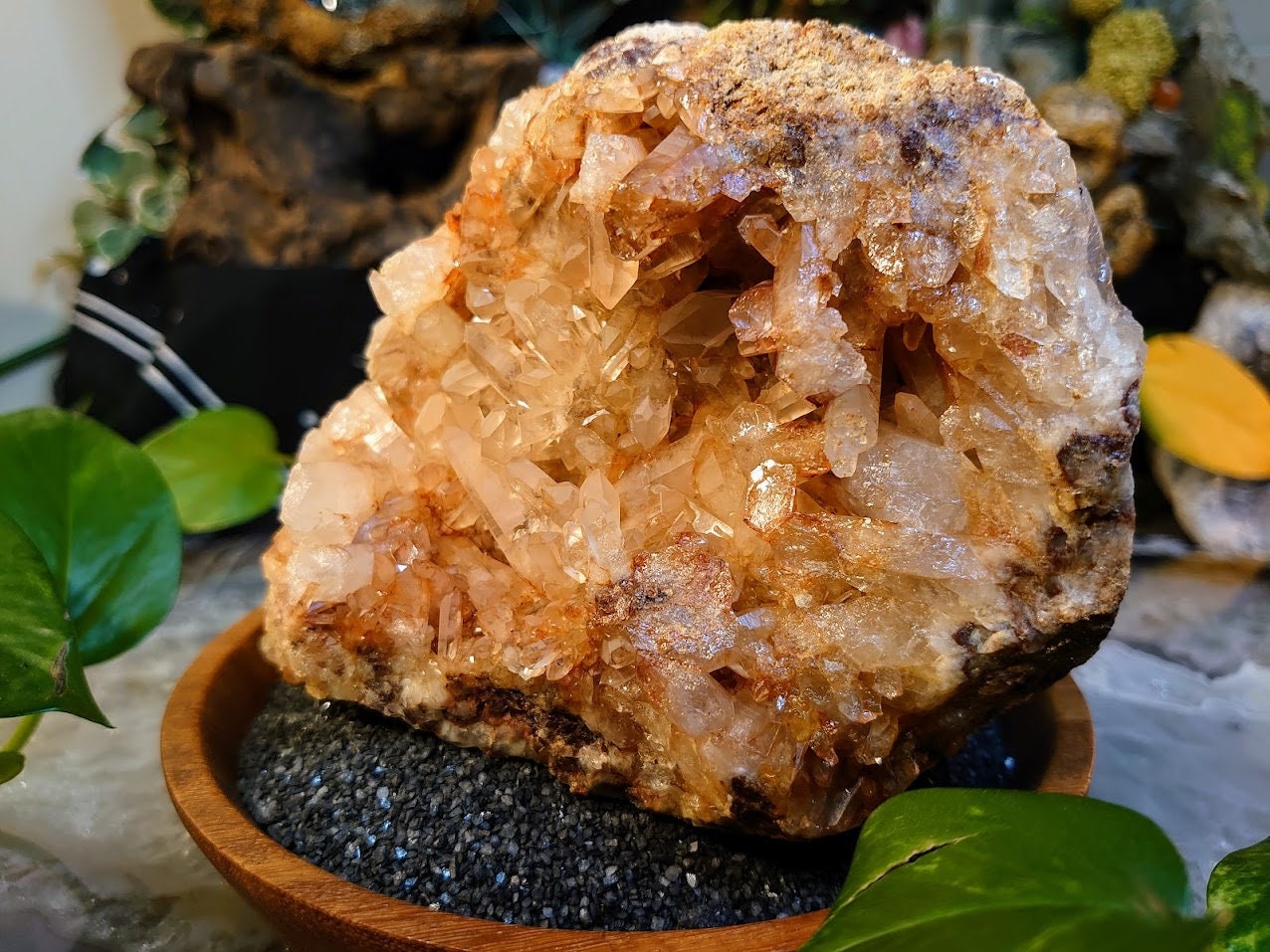 1,582g Large Hematoid Quartz Cluster/Geode on Matrix from Zambia for Home and Altar Decor / Collection / Energy / Cabinet Size Class
