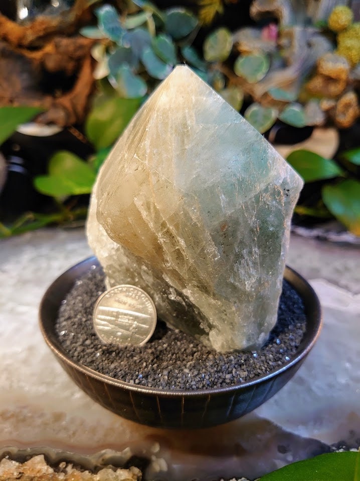 615g Semi Polished Aquamarine Generator/Obelisk/Tower from Brazil for Crystal Healing / Reiki / Meditation / Home & Altar Decor