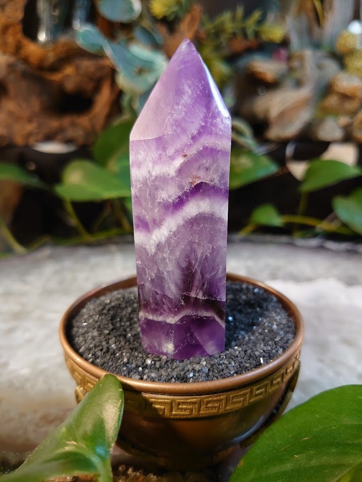 167g Dream Amethyst Self Standing Point from Zambia for Crystal Healing / Reiki / Home and Altar Decor / Gifting / Chevron