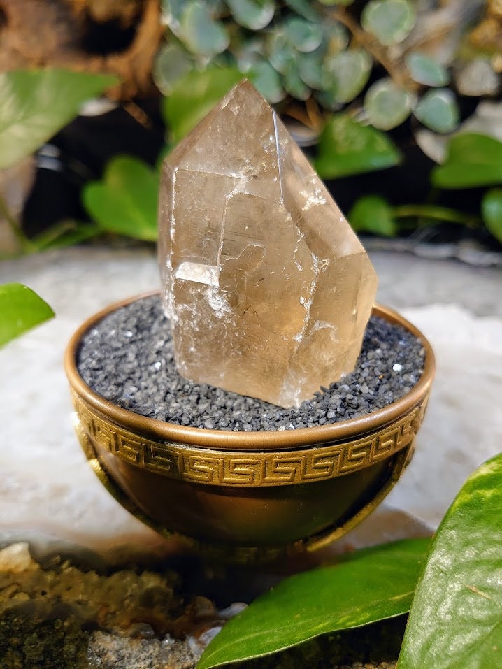 144g Natural Smoky Citrine Self Standing Generator from Minas Gerais, Brazil for Crystal Healing / Grid Creation / Home and Altar Decor