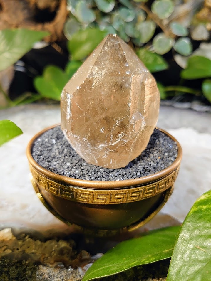 144g Natural Smoky Citrine Self Standing Generator from Minas Gerais, Brazil for Crystal Healing / Grid Creation / Home and Altar Decor