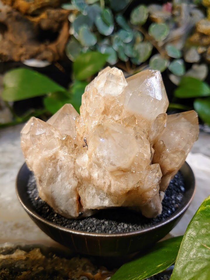 368g Natural Kundalini Smoky Citrine Quartz Cluster with Phantoms for Altar and Home Decor / Energy Work / Crystal Healing / Reiki