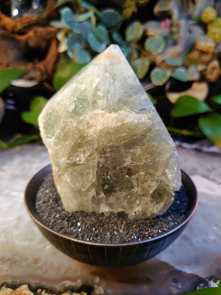 615g Semi Polished Aquamarine Generator/Obelisk/Tower from Brazil for Crystal Healing / Reiki / Meditation / Home & Altar Decor
