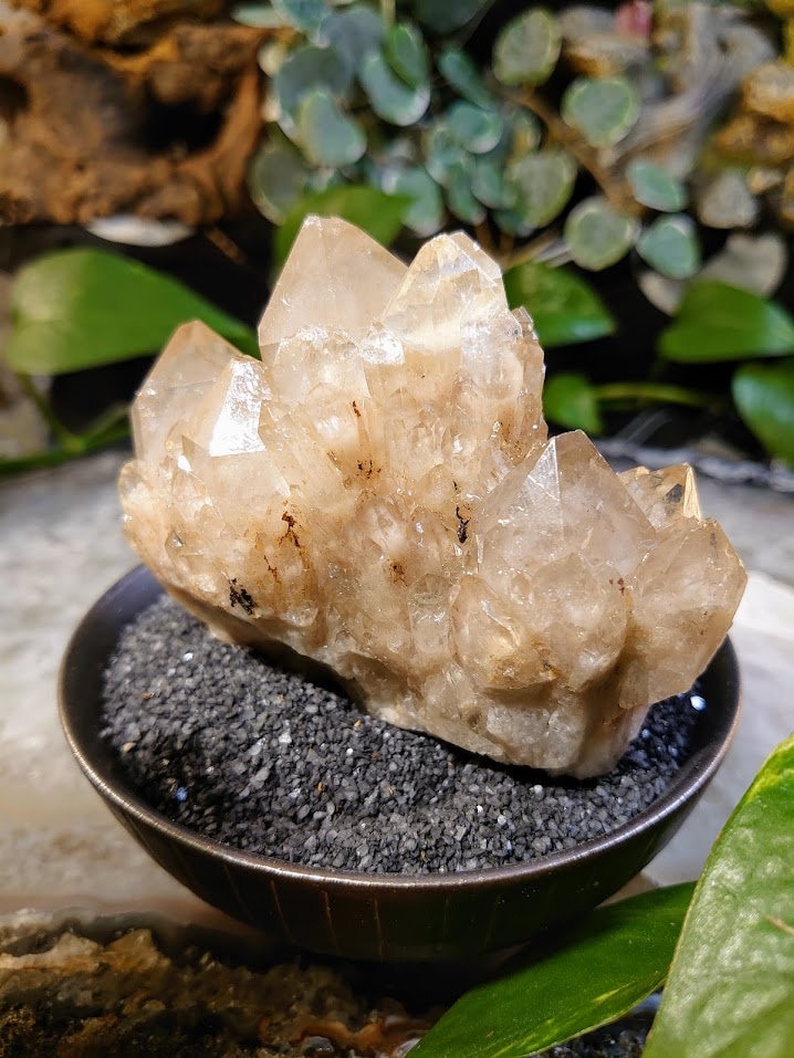 368g Natural Kundalini Smoky Citrine Quartz Cluster with Phantoms for Altar and Home Decor / Energy Work / Crystal Healing / Reiki