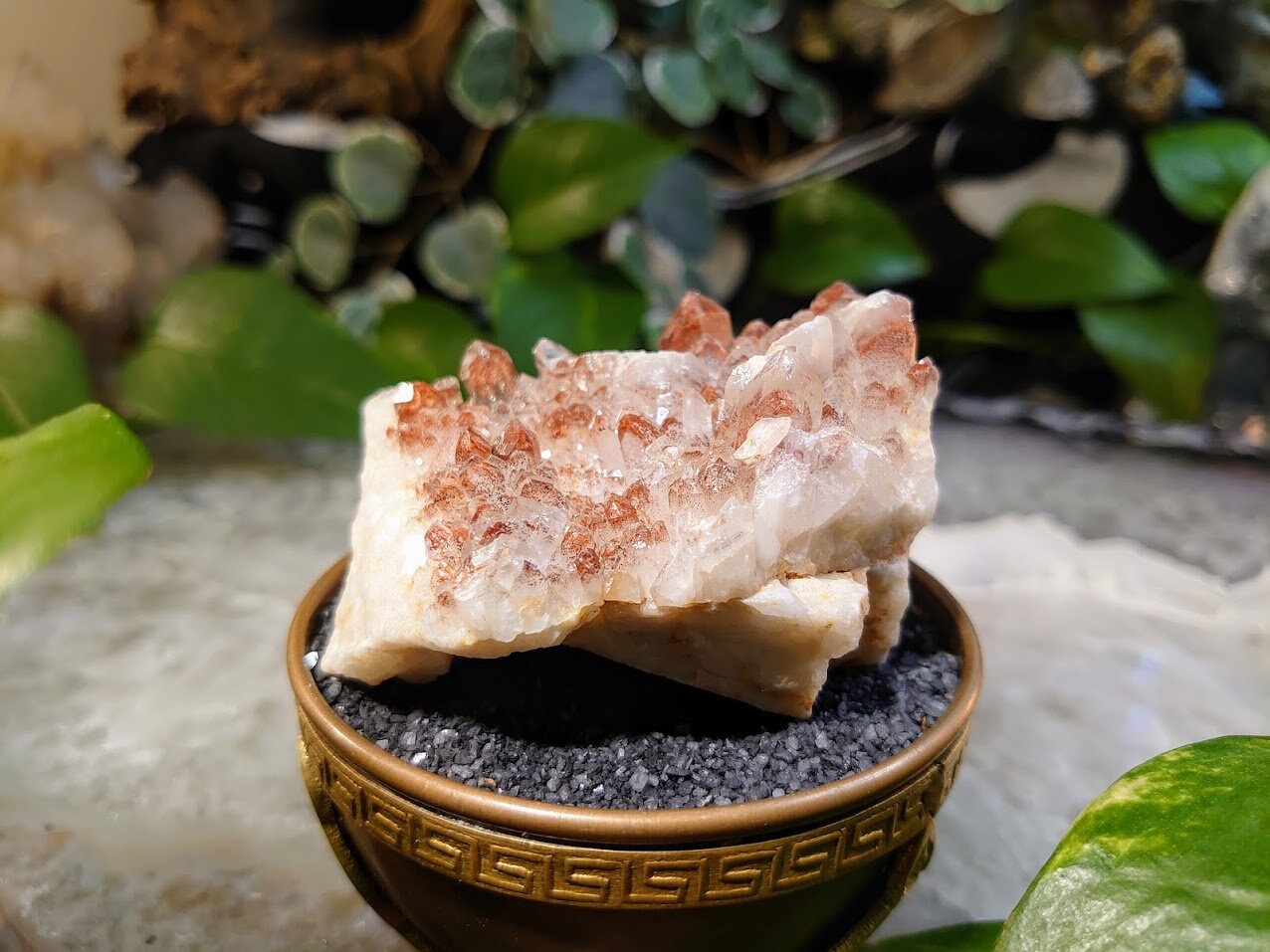 152g Fire Quartz Cluster with Phantoms / Hematoid Quartz for Crystal Healing / Meditation / Reiki / Home and Altar Decor