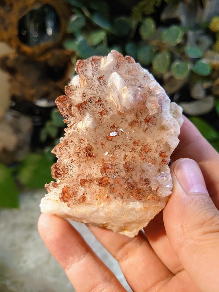 152g Fire Quartz Cluster with Phantoms / Hematoid Quartz for Crystal Healing / Meditation / Reiki / Home and Altar Decor