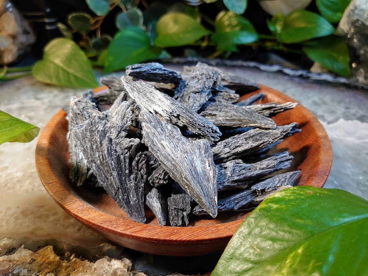 Black Kyanite Fans/ from Brazil for Meditation / Choose Your Size/ Grids / Cord Cutting / Metaphysical / Jewelrycrafting
