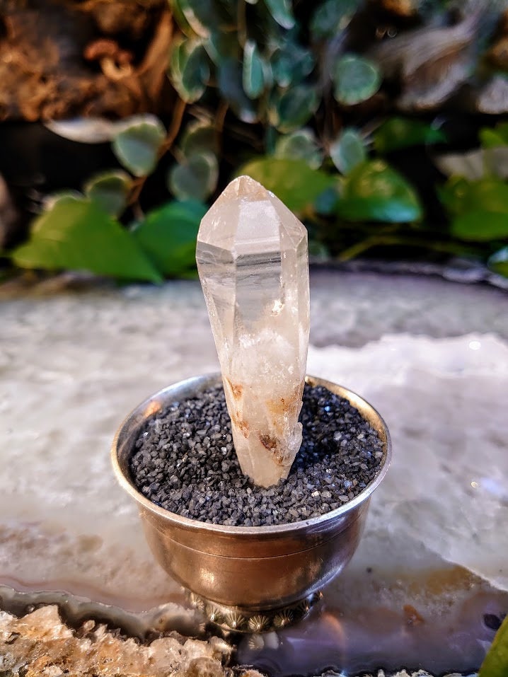 28.4g Congo Lemurian Clear Quartz Point with Phantom from DRC for Crystal Healing / Meditation / Collection