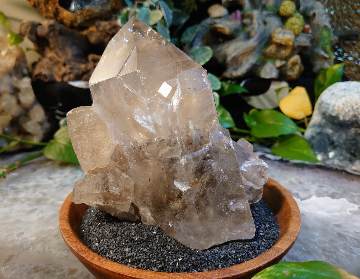 1,497g Smoky Quartz Cluster from Minas Gerais, Brazil for Crystal Healing/ Meditation/ Altar and Home Decor / Collection