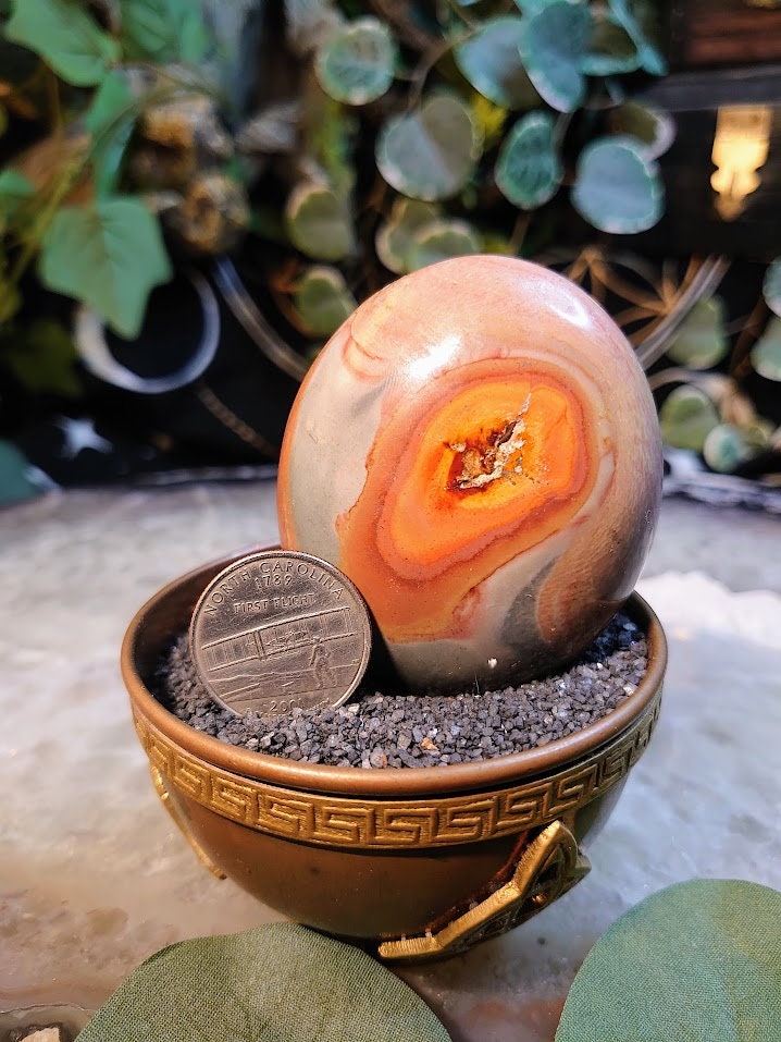 172g Colorful Polychrome Jasper Palmstone from Madagascar for Meditation / Crystal Healing / Reiki / Home & Altar Decor