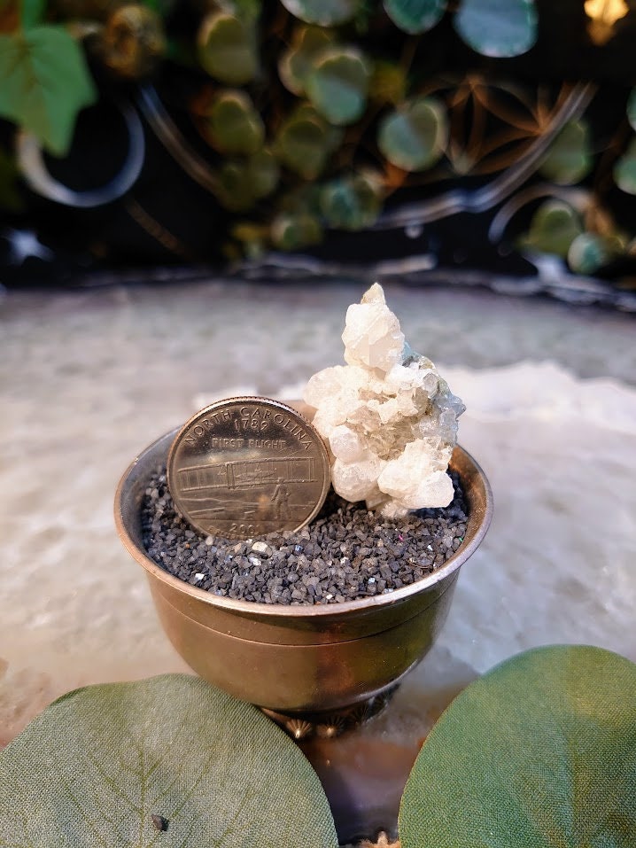 12.3g Clear Quartz and Calcite Cluster From Namibia / Thumbnail Specimen / for Desk Decor / Meditation / Reiki / Collection