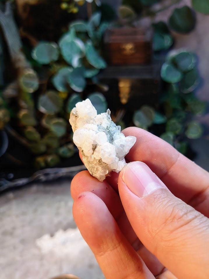 12.3g Clear Quartz and Calcite Cluster From Namibia / Thumbnail Specimen / for Desk Decor / Meditation / Reiki / Collection