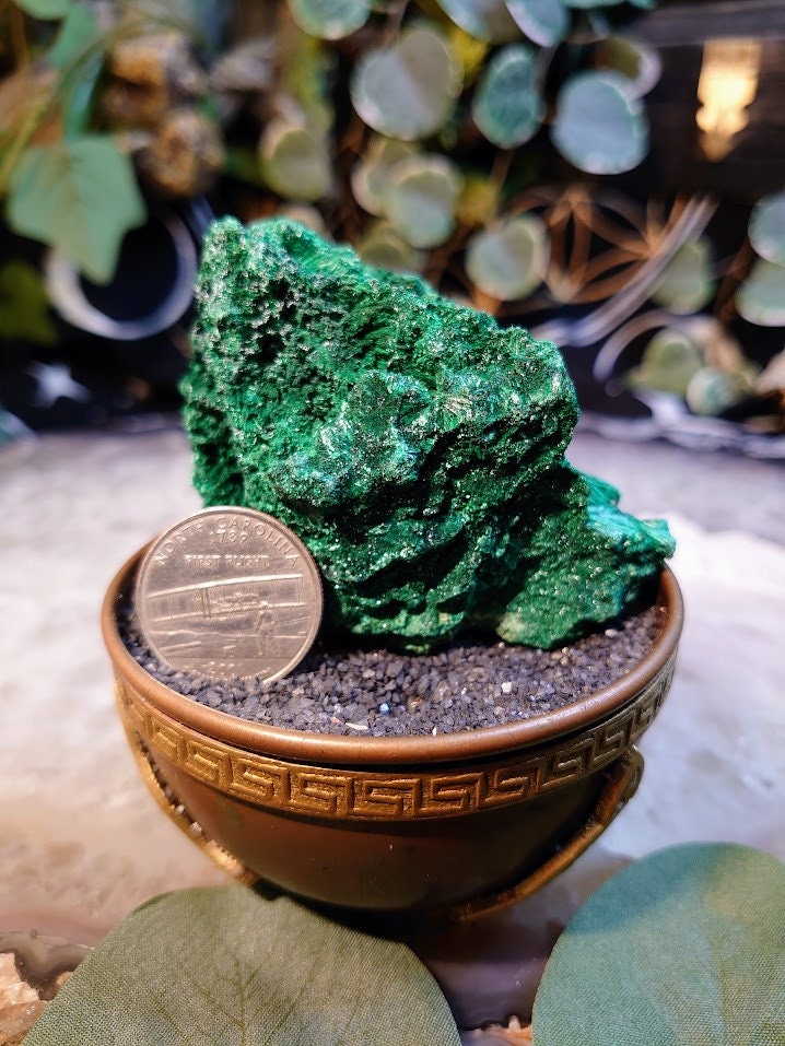 152g Silky Fibrous Malachite Specimen from Kasompe, Congo for Home and Altar Decor / Collection / Crystal Healing