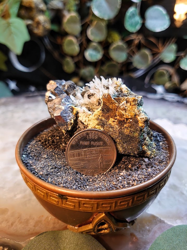 120g Needle Quartz Cluster with Skutterudite and Pyrite from Morocco for Home and Altar Decor / Collection / Energy / Gifting / ISH#001