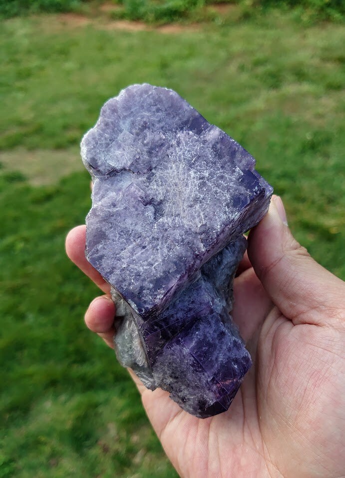 734g Purple Fluorite Cluster "Purple Rain Pocket" on Matrix From United Kingdom for Altar Decor / Meditation / Collection
