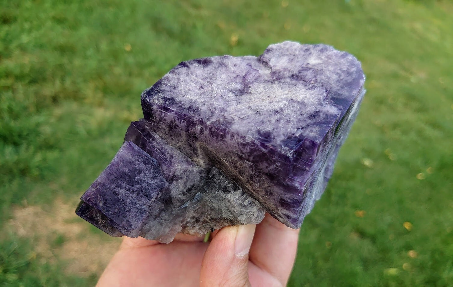 734g Purple Fluorite Cluster "Purple Rain Pocket" on Matrix From United Kingdom for Altar Decor / Meditation / Collection