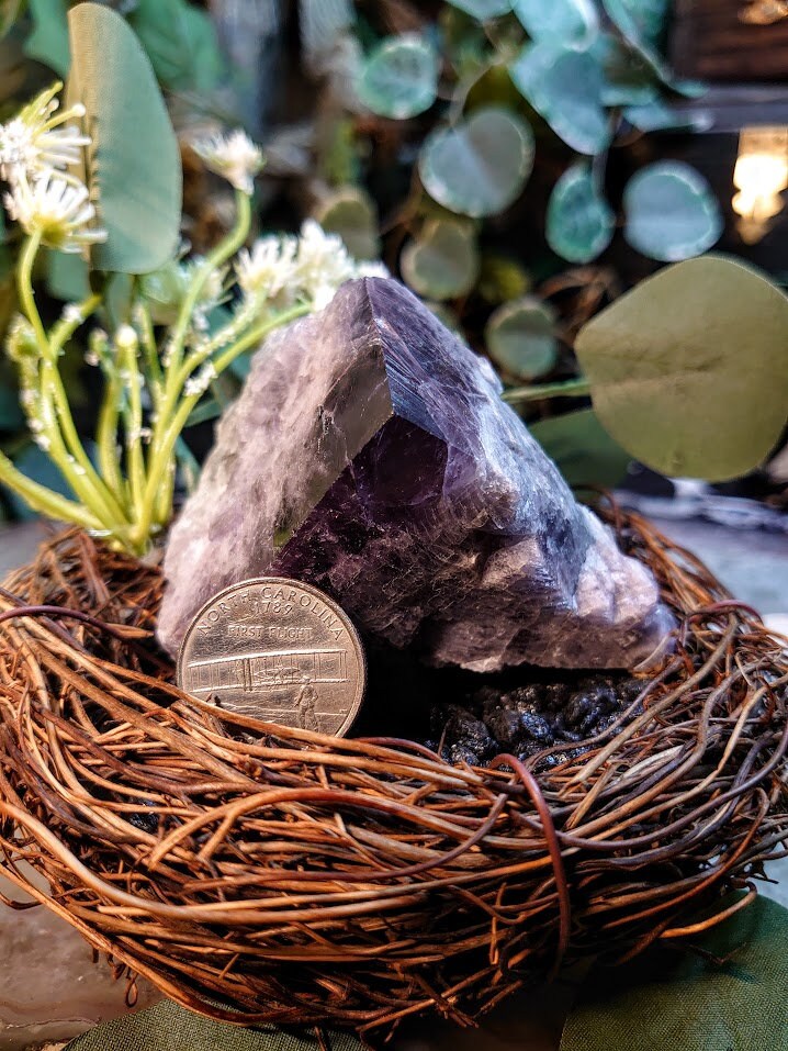 326g Purple Fluorite Crystal "Purple Rain Pocket" From United Kingdom for Altar Decor / Meditation / Collection