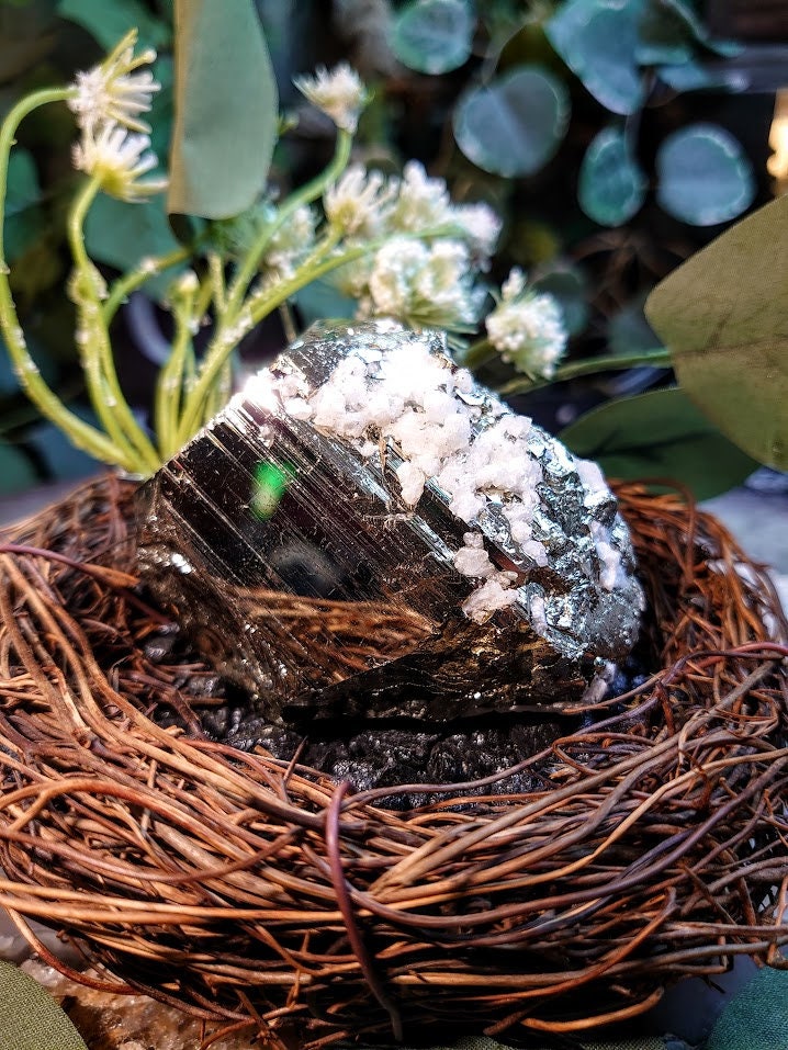 382g Beautiful Pyrite "Fool's Gold" Cluster with Quartz from Huanzala Mine, Peru, for Collection / Home and Altar Decor / Gifting
