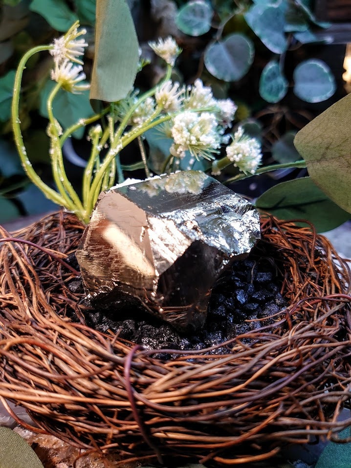 382g Beautiful Pyrite "Fool's Gold" Cluster with Quartz from Huanzala Mine, Peru, for Collection / Home and Altar Decor / Gifting