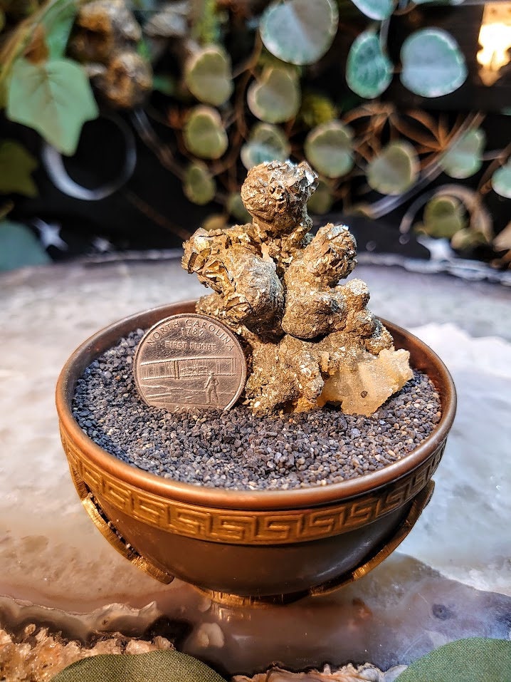 80g Cubic Pyrite Cluster with Calcite Inclusions from Morocco for Home & Altar Decor / Collection / Energy / Gifting / ISH#011