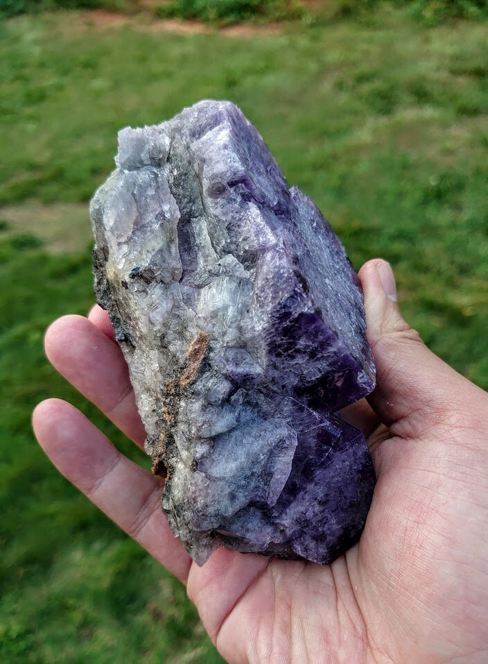 734g Purple Fluorite Cluster "Purple Rain Pocket" on Matrix From United Kingdom for Altar Decor / Meditation / Collection