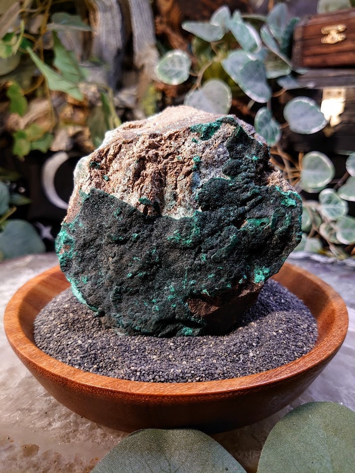 627g Natural Chrysocolla with Malachite on Matrix for Home and Altar Decor / Energy Work / Crystal Healing / Collection / Housewarming