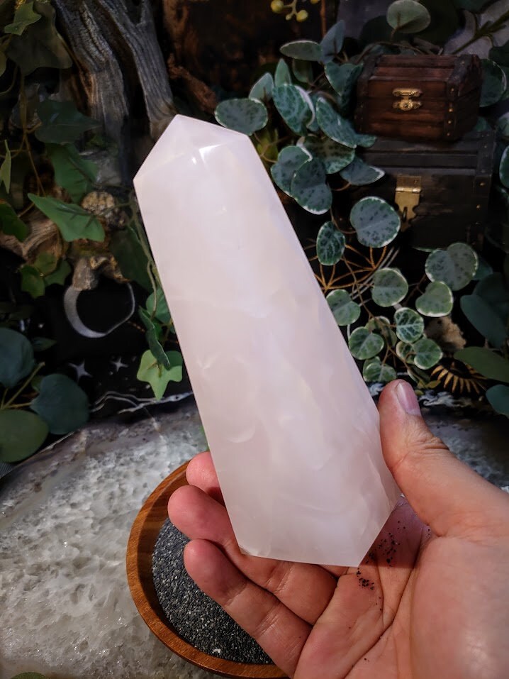 6" Pink Calcite Generator from Brazil for Home and Altar Decor / Medium Sized / Crystal Healing / Collection / Gifting