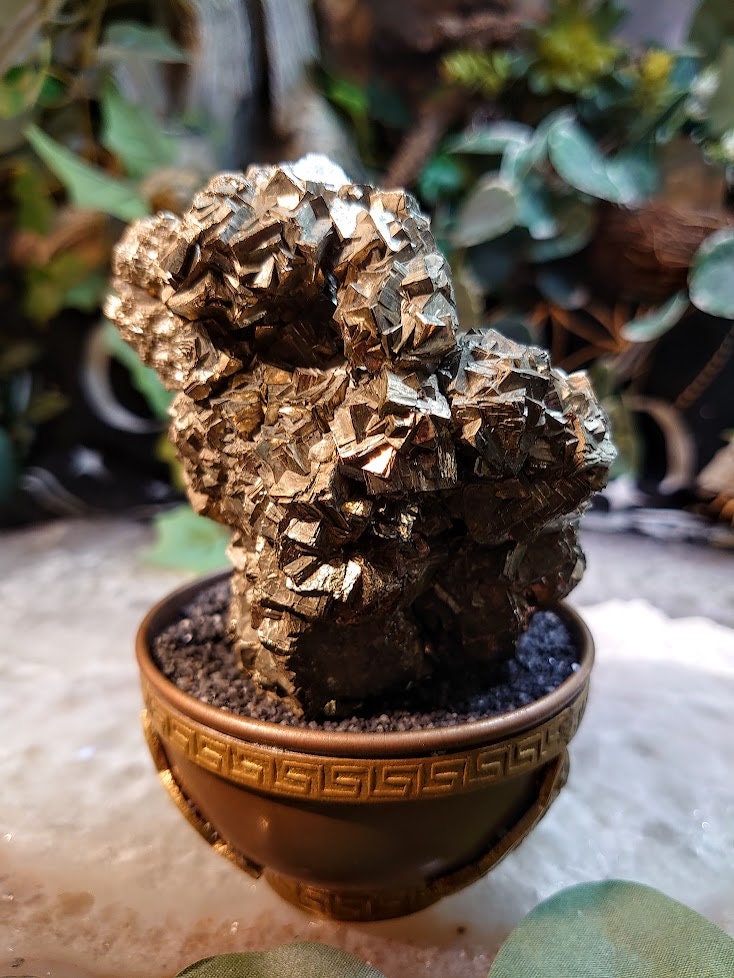 549g Large Cubic Pyrite Cluster from Morocco for Home & Altar Decor / Collection / Energy / Gifting
