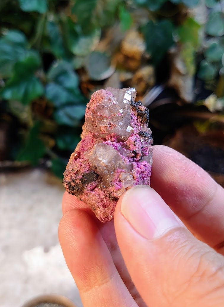 Natural Cobaltoan Calcite on Quartz from Congo for Home and Altar Decor / 39.4g / Salrose / Small Sized / Crystal Healing / Collection /