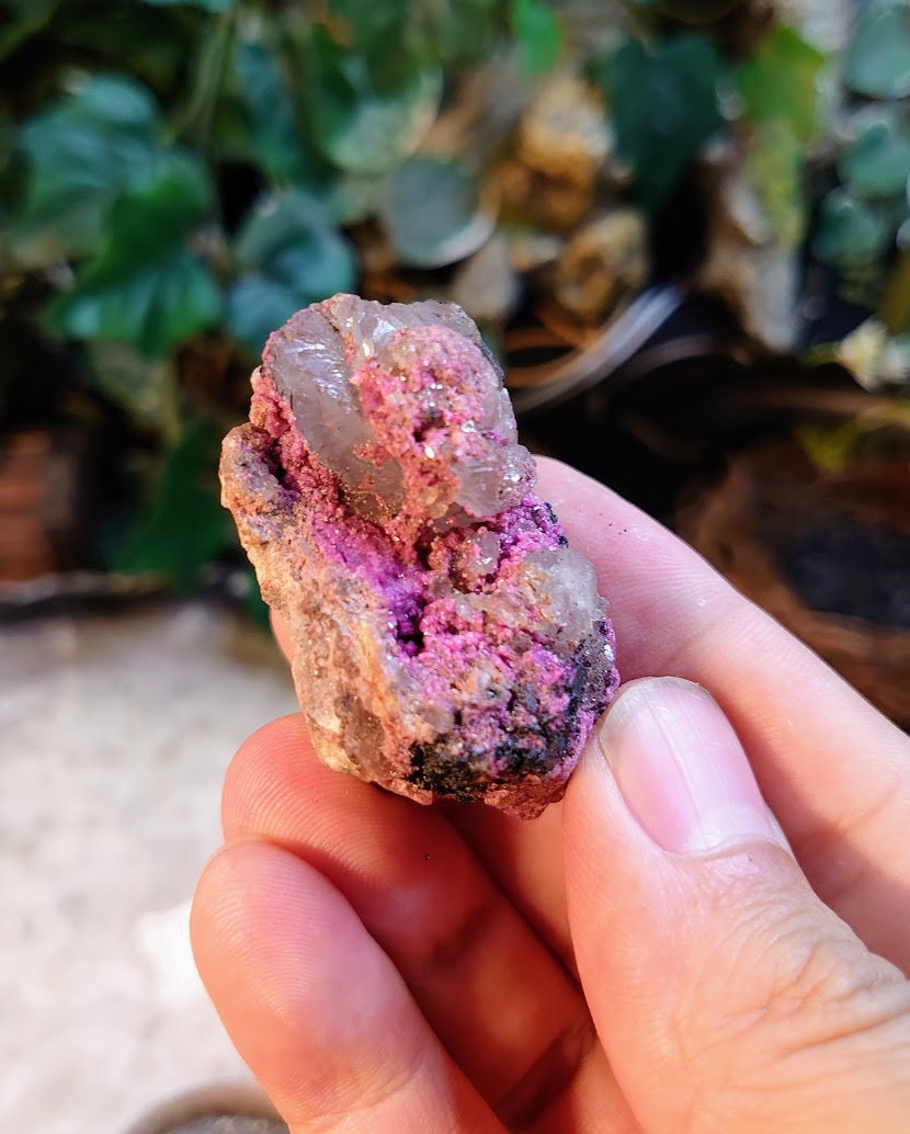 Natural Cobaltoan Calcite on Quartz from Congo for Home and Altar Decor / 39.4g / Salrose / Small Sized / Crystal Healing / Collection /