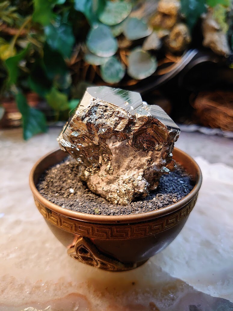Beautiful Pyrite "Fool's Gold" Cluster with Quartz from Huanzala Mine, Peru, for Collection / 226g / Home and Altar Decor / Gifting
