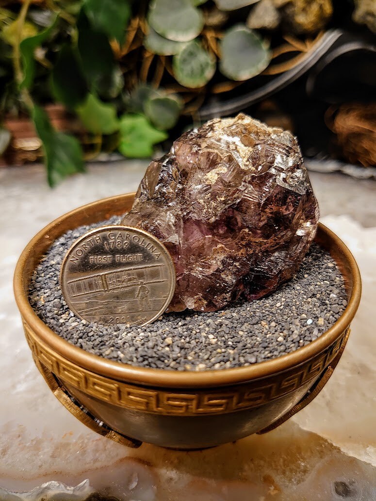 Shangaan Elestial Smoky Amethyst Cluster with Double Enhydro from Zimbabwe for Collection / 90g / Meditation/ Crafting /