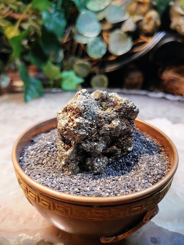 Pyrite "Fool's Gold" Sparkling Cluster from Huaron Mine, Peru, for Collection / 92g / Home and Altar Decor / Gifting