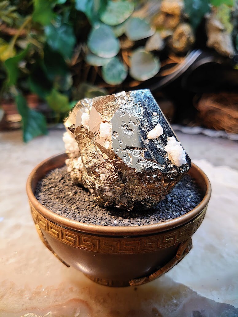 Beautiful Pyrite "Fool's Gold" Cluster with Quartz from Huanzala Mine, Peru, for Collection / 226g / Home and Altar Decor / Gifting