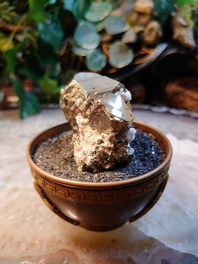 Beautiful Pyrite "Fool's Gold" Cluster with Quartz from Huanzala Mine, Peru, for Collection / 226g / Home and Altar Decor / Gifting