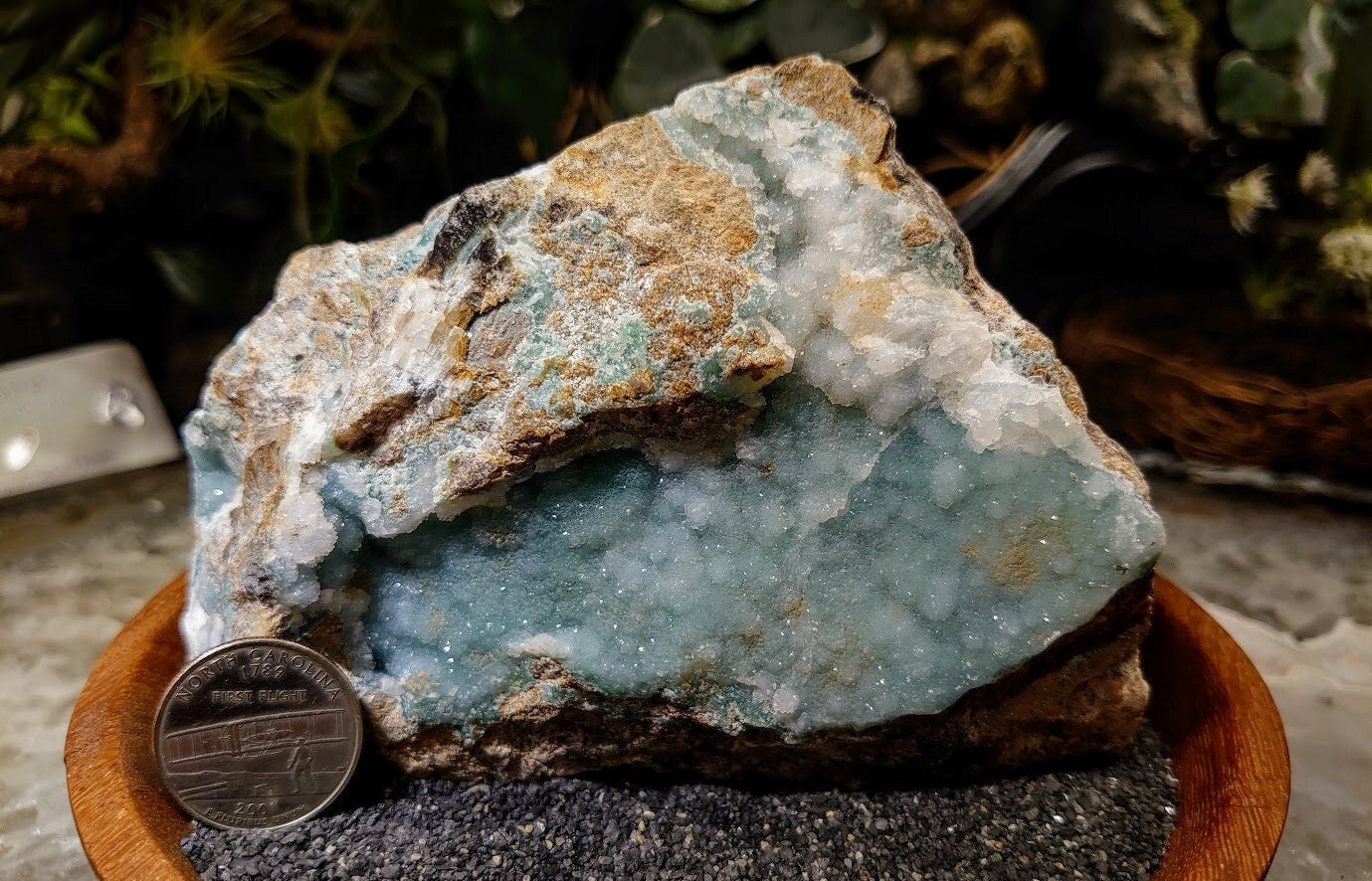 Double Sided Chrysocolla with Malachite on Matrix from Kakanda, Democratic Republic of Congo, Africa for Home and Altar Decor / 706g