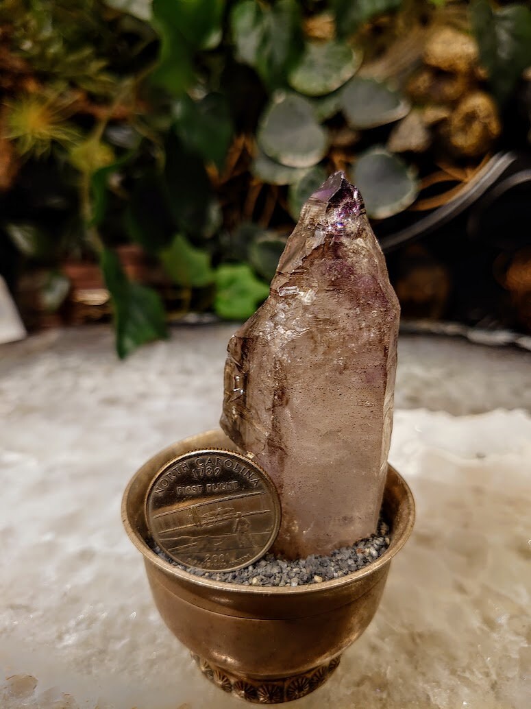 Shangaan Elestial Smoky Amethyst Crystal with Hematite Inclusions from Zimbabwe for Collection / 67.8g / Meditation/ Crafting /