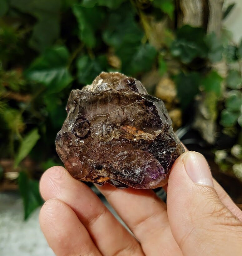 Shangaan Elestial Smoky Amethyst Cluster with Double Enhydro from Zimbabwe for Collection / 90g / Meditation/ Crafting /