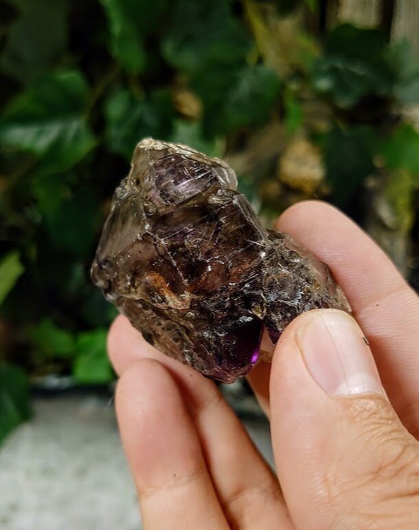 Shangaan Elestial Smoky Amethyst Cluster with Double Enhydro from Zimbabwe for Collection / 90g / Meditation/ Crafting /