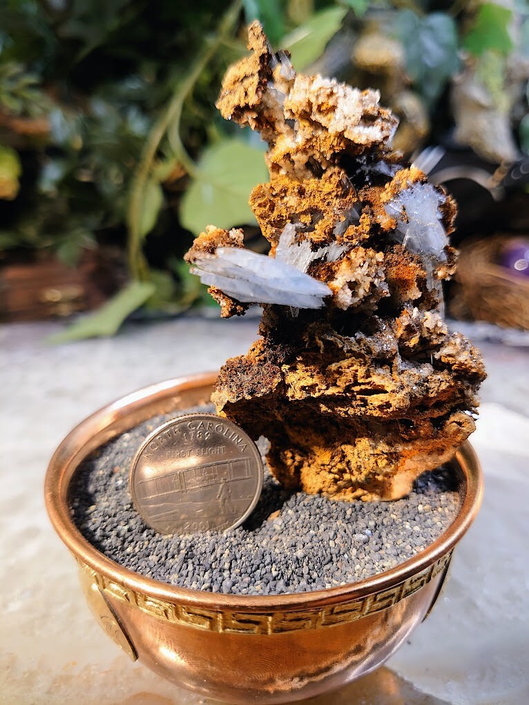 Lovely Blue Barite on Matrix from Morocco for Home and Altar Decor / 130g / Collection / Crystal Healing