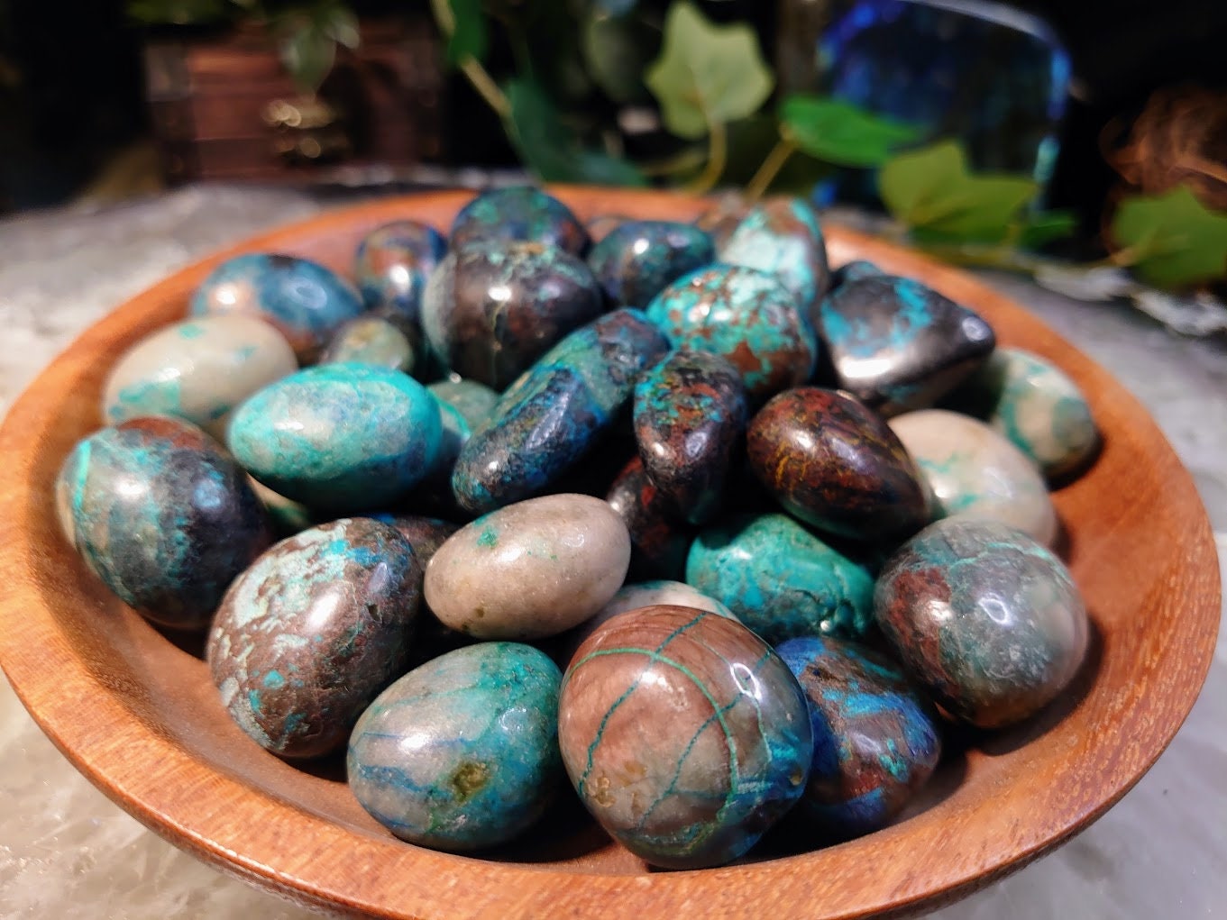 Shattuckite Tumbled Stones from Kaokoveld, Namibia for Altar and Home Decor / Crystal Healing / Reiki / Collection