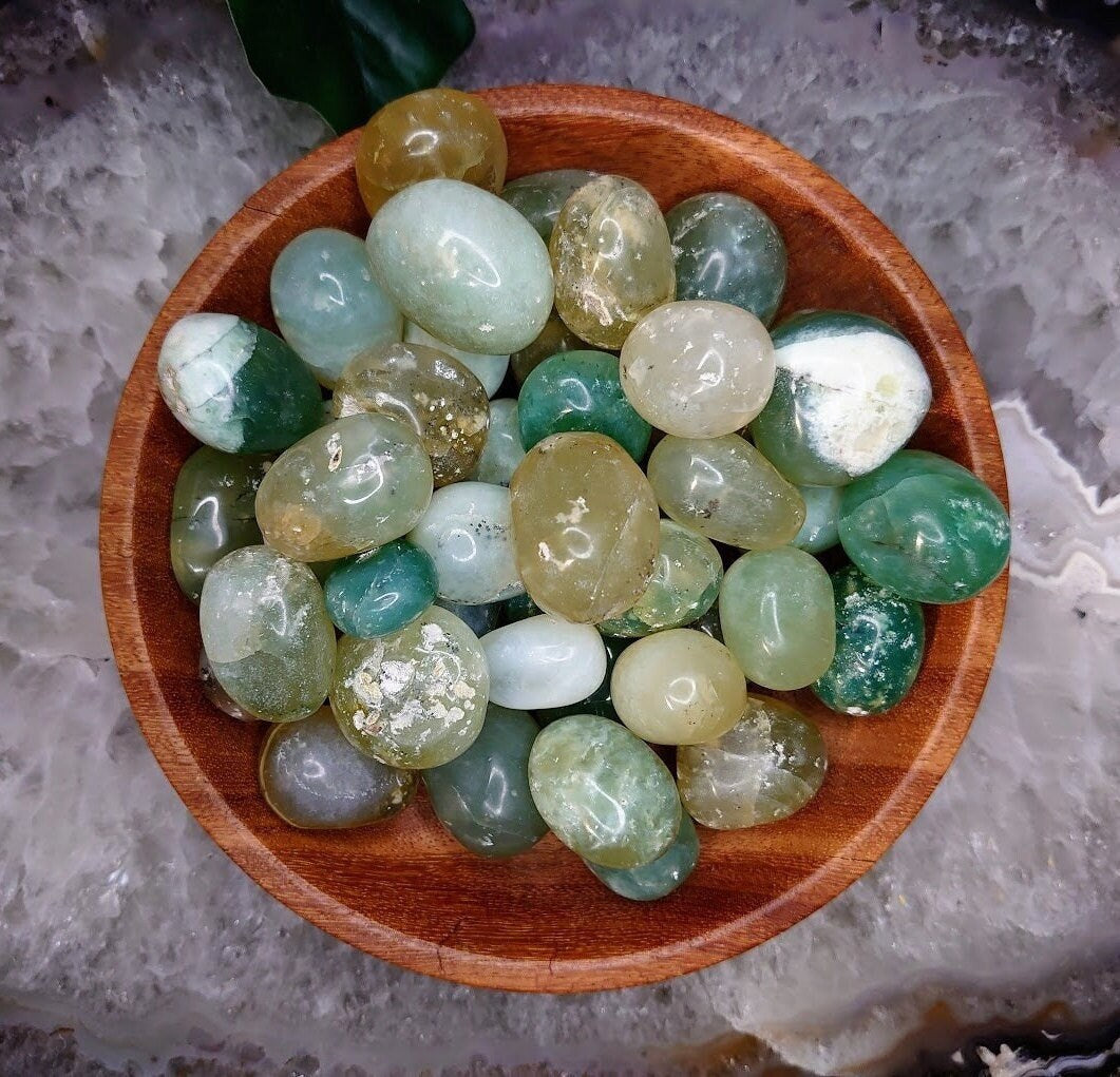 Chrysoprase Tumbled Stones from Indonesia for Crystal Healing / Meditation / Reiki / Home and Altar Decor / Gifting