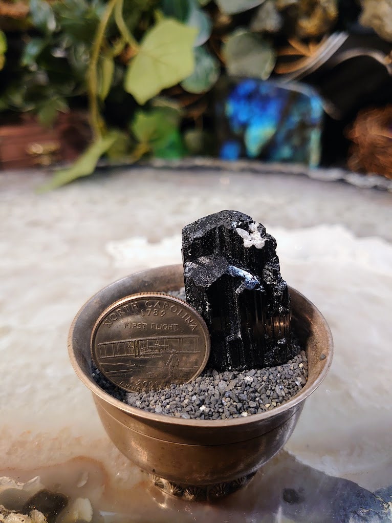 Glossy Black Tourmaline / Schorl Crystal From Madagascar / 28.23g / Thumbnail Specimen / for Desk Decor / Reiki / Collection