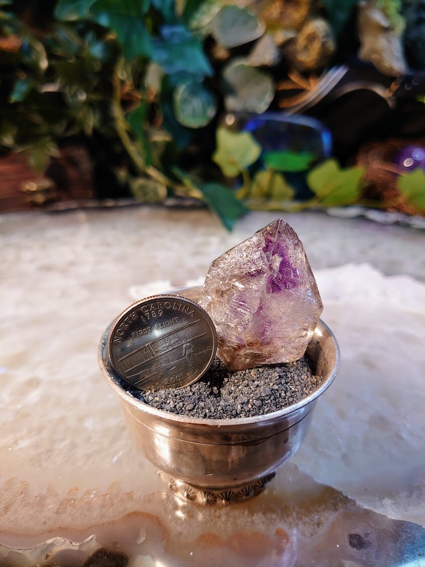 Smoky Skeletal Amethyst Point, Double Terminated from Espírito Santos, Brazil for Collection / 24.48g / Meditation/ Super Seven Locality