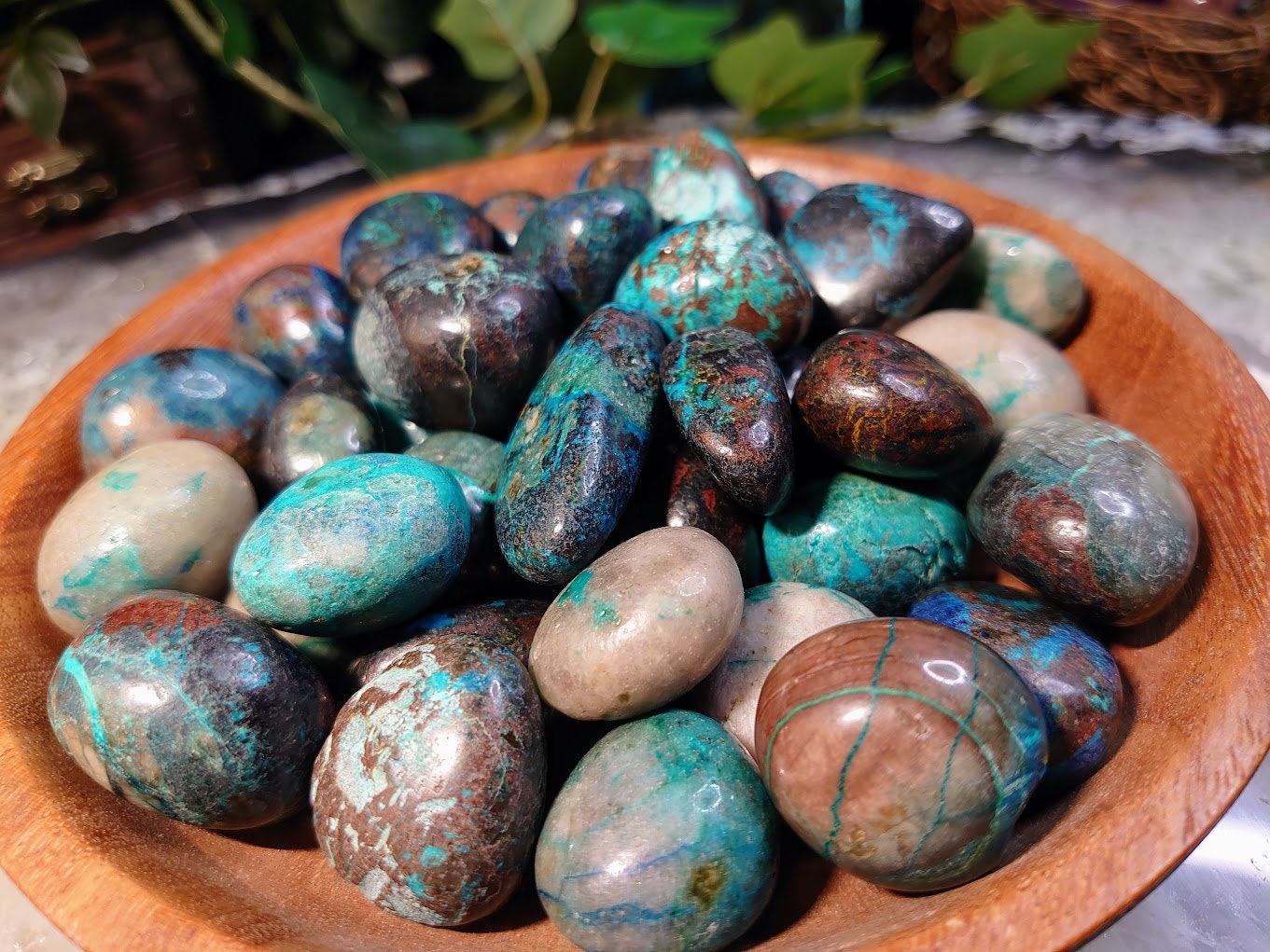 Shattuckite Tumbled Stones from Kaokoveld, Namibia for Altar and Home Decor / Crystal Healing / Reiki / Collection